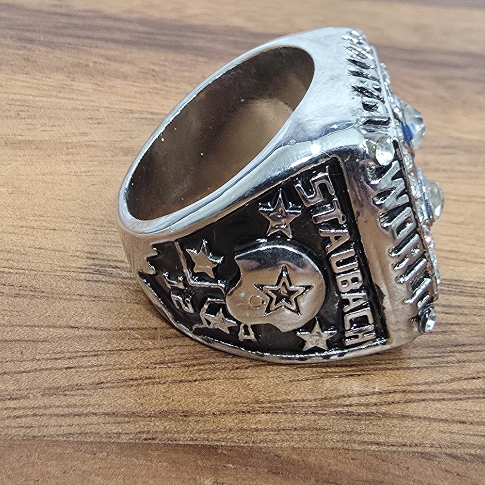 Dallas Cowboys‎ Championship Ring Size 11 Silver Staubach Fan Edition - Picture 4 of 7